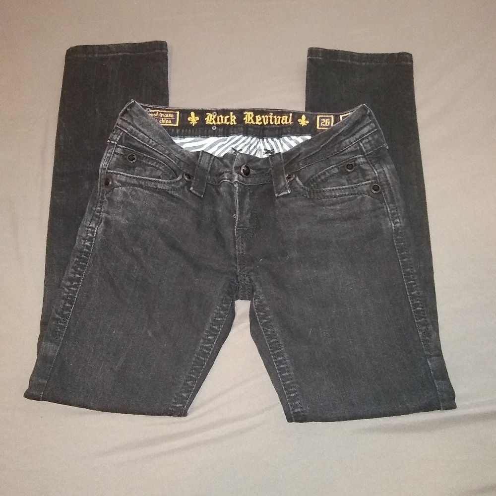 Rock Revival Black Jeans 26 - Picture 6 of 8